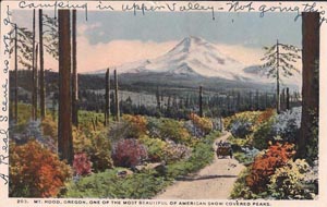 A postcard image of Mount Hood, dated 1916