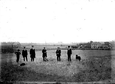 The view of the Yaquina Bay Lighthouse from the beach, circa 1905.