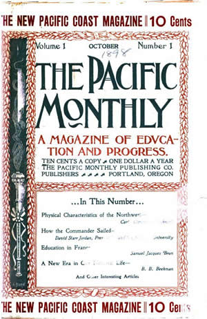 Pacific Monthly Magazine front cover, volume 1 issue 1, October 1898