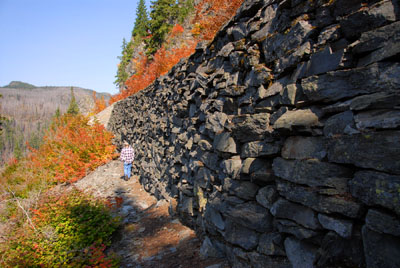 Curtis Irish's photo of the old railroad grade to nowhere built over Santiam Pass by a desperate T. Edgenton Hogg in the 1880s.