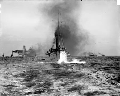 What the rumrunners on the Pescawah probably saw from the deck of their schooner as the Algonquin chased them down to arrest them.